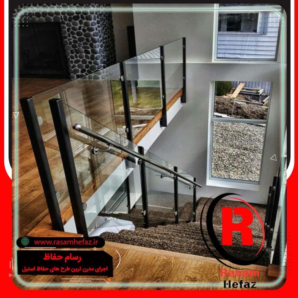 نرده استیل شیشه خور