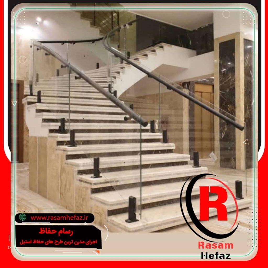 قیمت نرده استیل شیشه ای راه پله